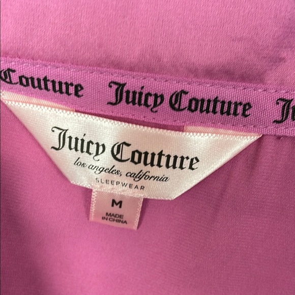 Juicy Couture Women's M Satin Pink Barbiecore Button Down Lounge Pajama Set - Picture 15 of 15